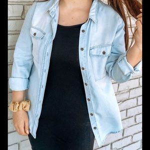 Chambray denim button up